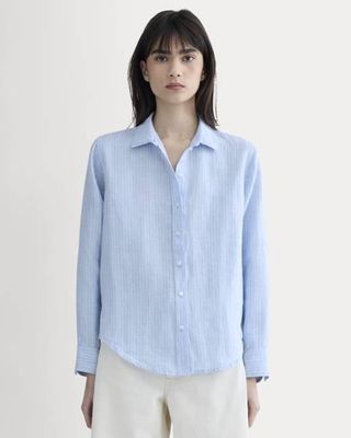 The Must-Have Shirt in Linen | Sky Blue / White