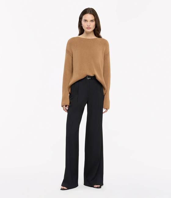 Draped Knit Sweater | Toffee