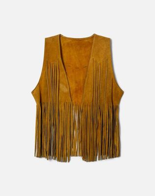70s Suede Fringe Vest -#1257