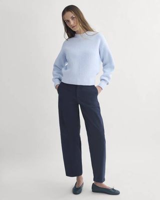 Twisted Seam Barrel Pant | Navy