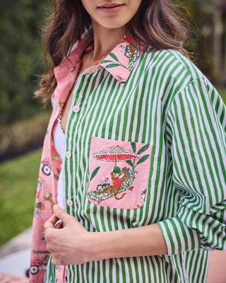 Cabana Cats - Everyday Buttondown Shirt - Peach Daiquiri