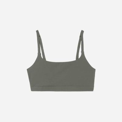The Invisible Square-Neck Bralette | Pewter Green