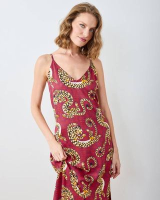 Twisted Tiger - Eco Satin Chic To Sleep Nightie - Merlot