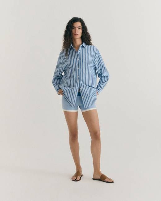 Odelia oversize blue striped shirt