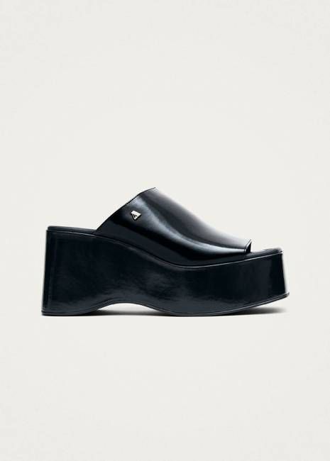Vale Patent Black Leather Sandals