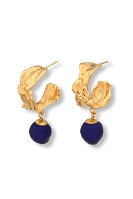 Vacation Deep Blue Hoop Earrings