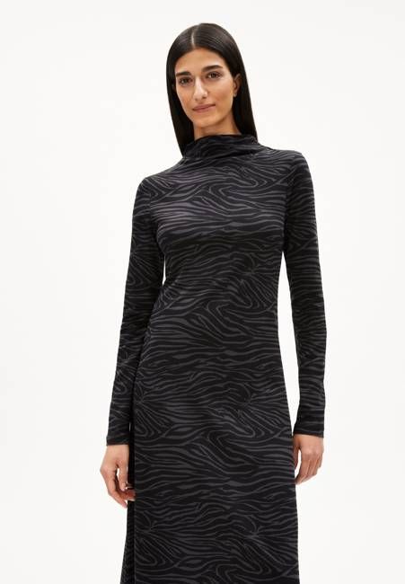 Armedangels Dailimaa Zebraraa Kleid — Schwarz