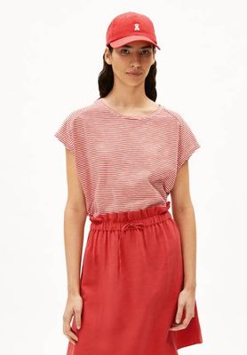 ONELIAA LOVELY STRIPES T-SHIRT | Hafermilch-Korallenrot