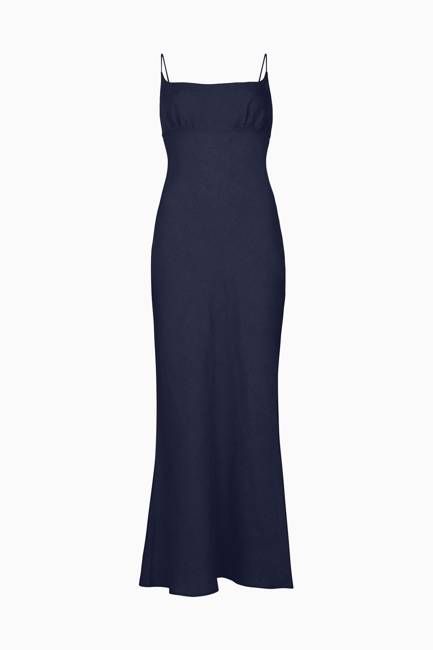 The Nicola Maxi Slip Dress in navy blue