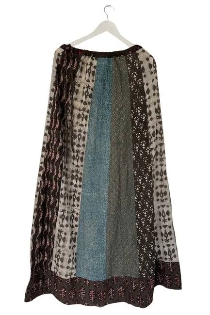 NEW! Flared Cotton Blockprint Patchwork Skirt No. 24 EXTRA LONG