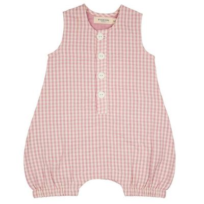 Baby All-In-One (Seersucker Check) - Pink