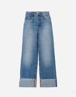 High Rise Wide Leg Cuff - Vintage Biker Blue