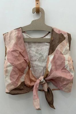 Sample Sale Valentina Top in Clay Abstract Print