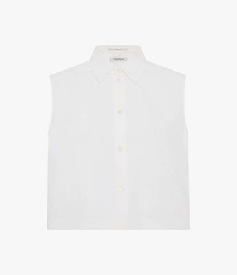 Cropped Sleeveless Shirt | White