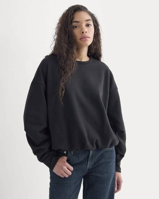 Lightweight Terry Bubble Sweatshirt | Black