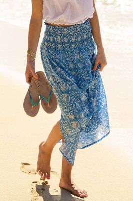 Brady Skirt | Ringelblumenblau/Weiß