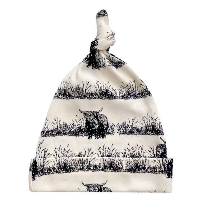 GOTS Certified Organic Cotton Hat - Highland Cow