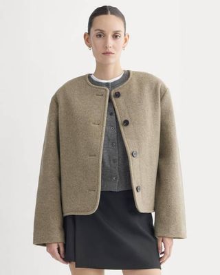 The Cocoon Coat in Wool | Heather Taupe