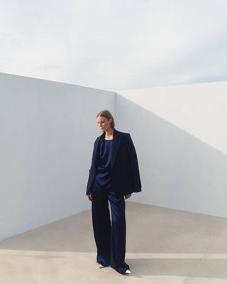 Oversized Double Breasted Jacket | Indigo