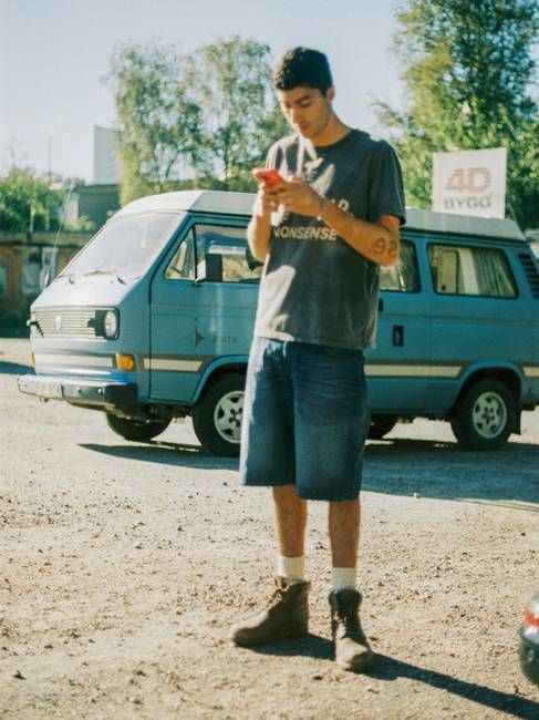 Zeb Denim Shorts Blue Painter loose fit shorts | Nudie Jeans