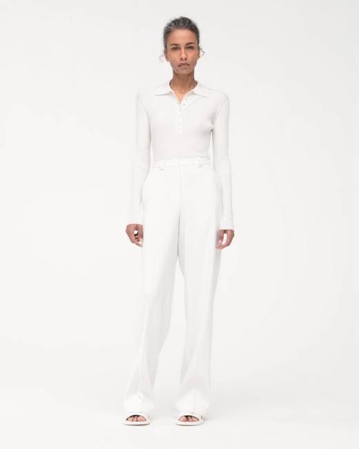 Ribbed Knit Polo - Resale | Off White