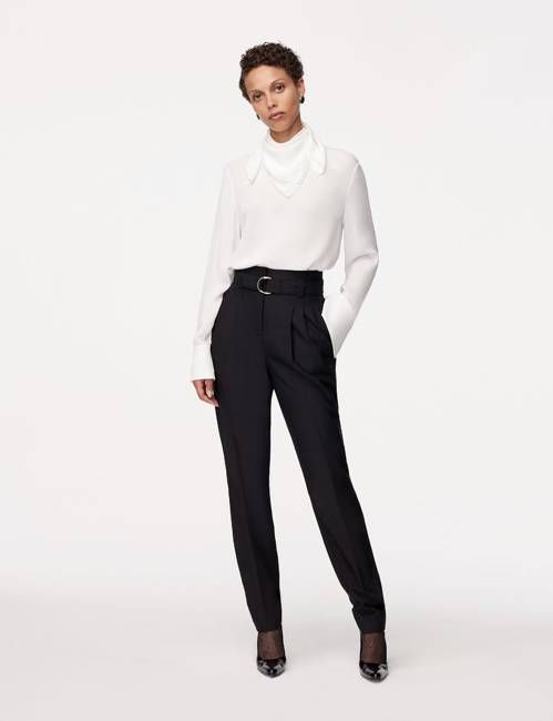 Silk Detachable Bandana Blouse - Resale | White