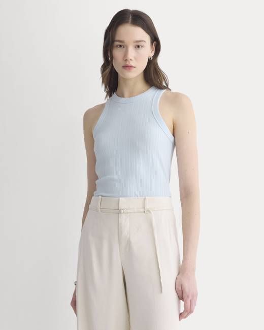 Racerback Tank in Pointelle | Skywriting