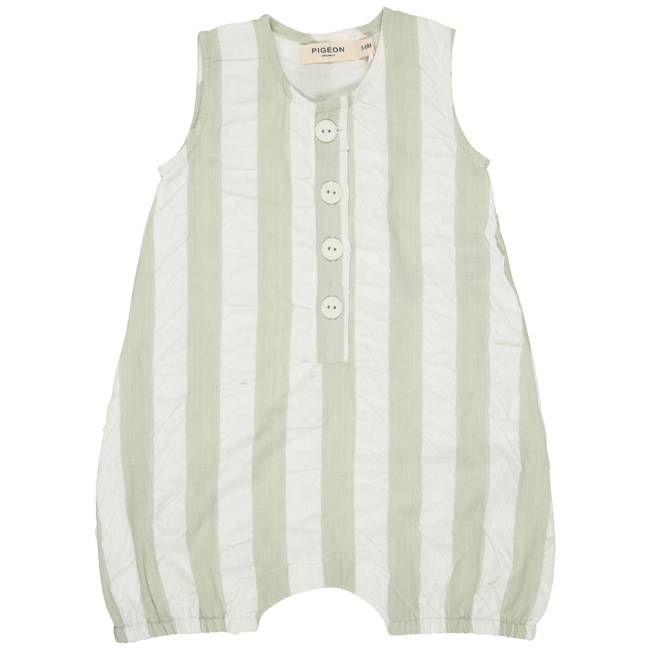 Baby All-In-One (Seersucker Wide Stripe) - Sea Foam