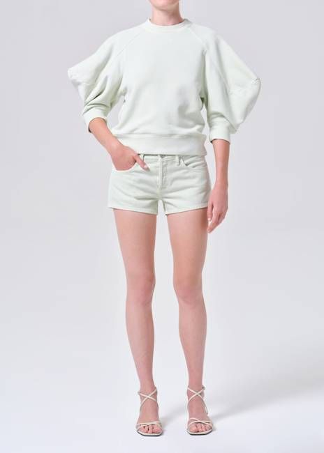 Low Rise Parker Short in Mint Cream