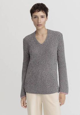 Relaxed sweater made of organic cotton with organic merino wool