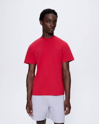 Mens 365 Midweight T-shirt—Goji red