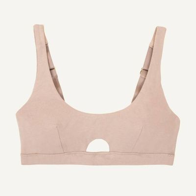 Organic Cotton Keyhole Soft Bra in Stone