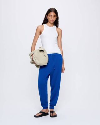 Archive Womens Regenerative Merino Wool Track Pants—earth blue