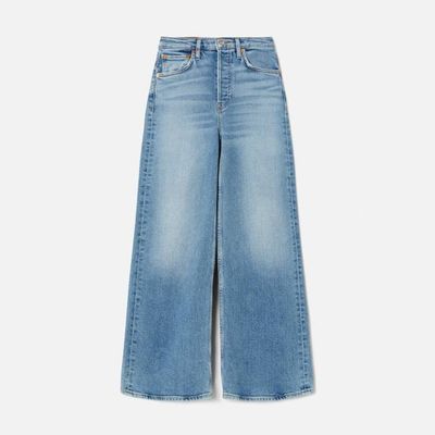 Comfort Stretch High Rise Wide Leg Crop - Blazed Indigo