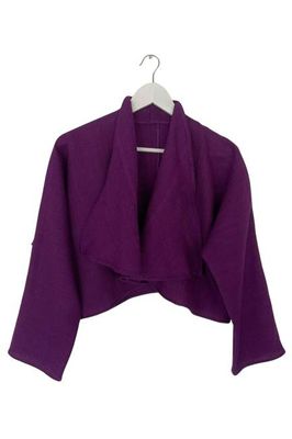 NEU! Langärmliger Waterfall Bolero aus Wolle Violett