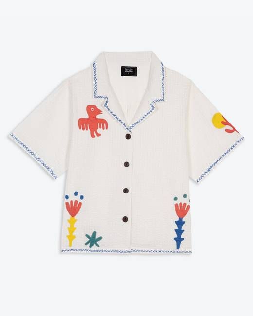Lowie White Applique Etta Shirt