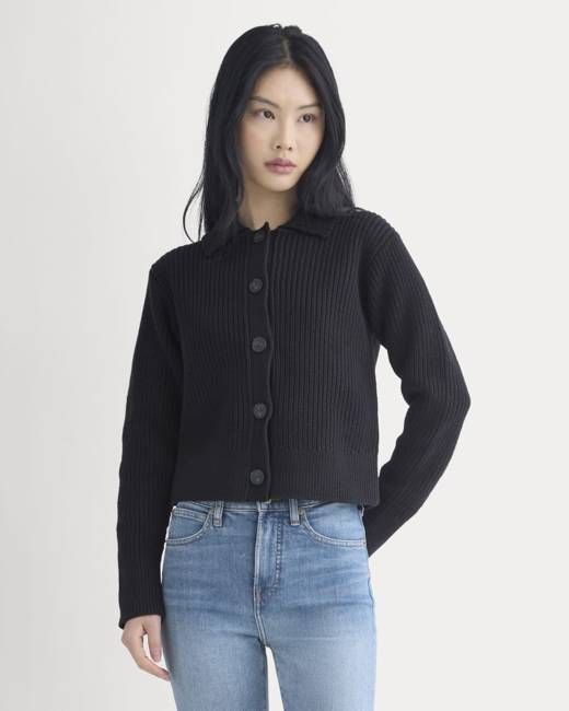 Shrunken Cardigan in Everyday Cotton | Black