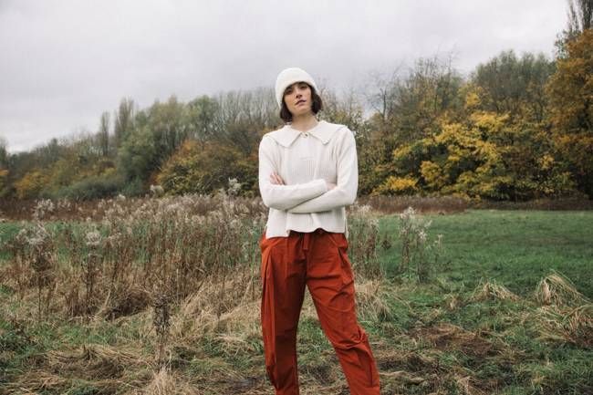 Yomogi Organic Cotton Poplin Trouser in Paprika