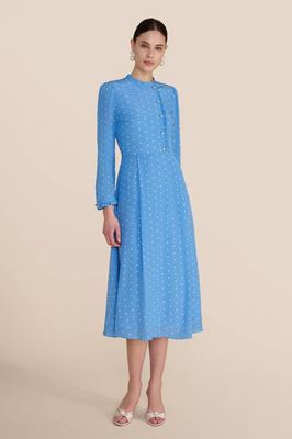Christina Cornflower Polka Dot Dress