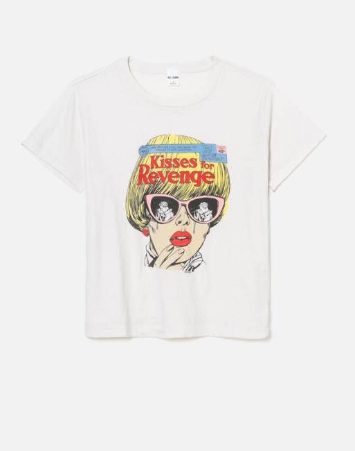 Classic Tee Kisses For Revenge - Vintage White