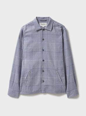 100% Recycled Cotton Navy Prince of Wales Neem St James Overshirt