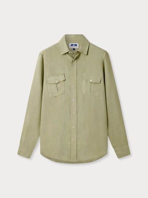 Men's Kerala Green Andros Linen Shirt