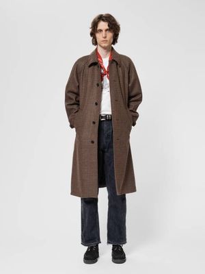 Will Overcoat Brown relaxed fit coat | Nudie Jeans
