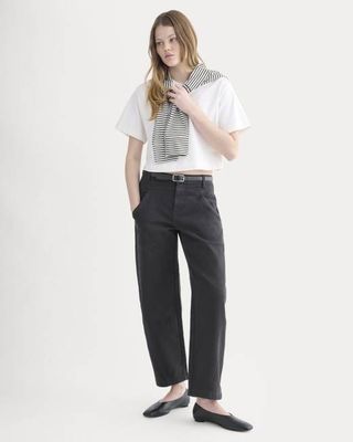 Double-Stitch Barrel Pant | Black