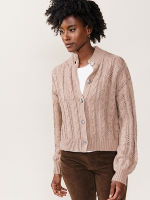 Ruth Cable Knit Cropped Cardigan