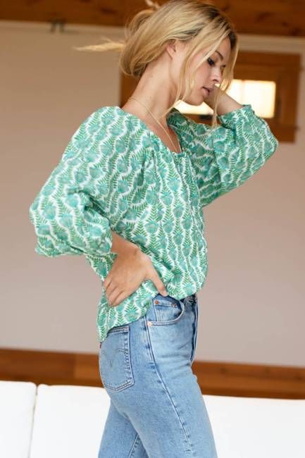 Frances Blouse - Frida Evening Garden Organic