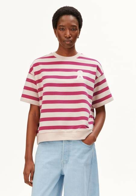 BAMIKAA STRIPE SWEAT | undyed-very berry