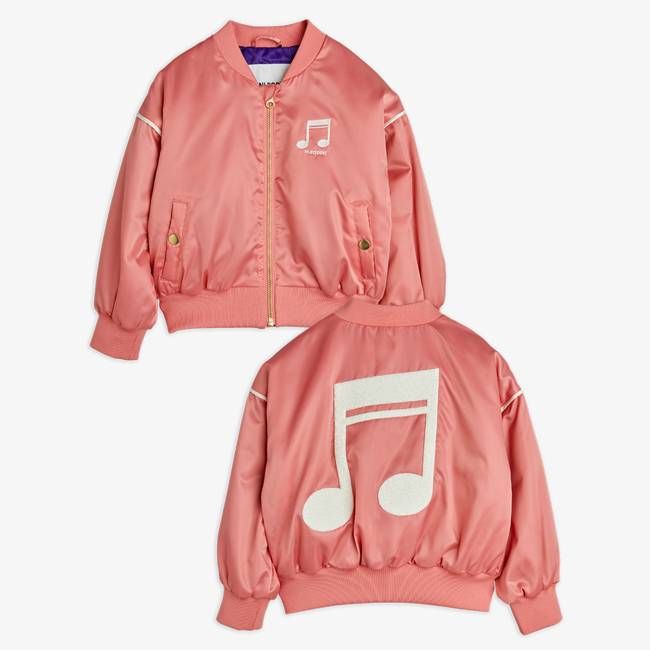 Note Satin Baseball jacket