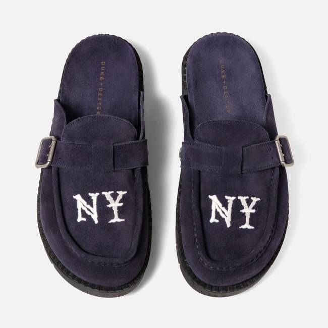 Winston NY Navy Suede Mule - Men's