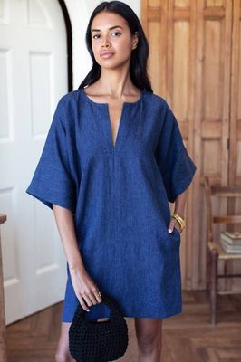 Structured Dress - Hemp Indigo